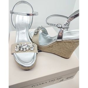 Hasco 9M Silver Multi Leather Jute Wedge